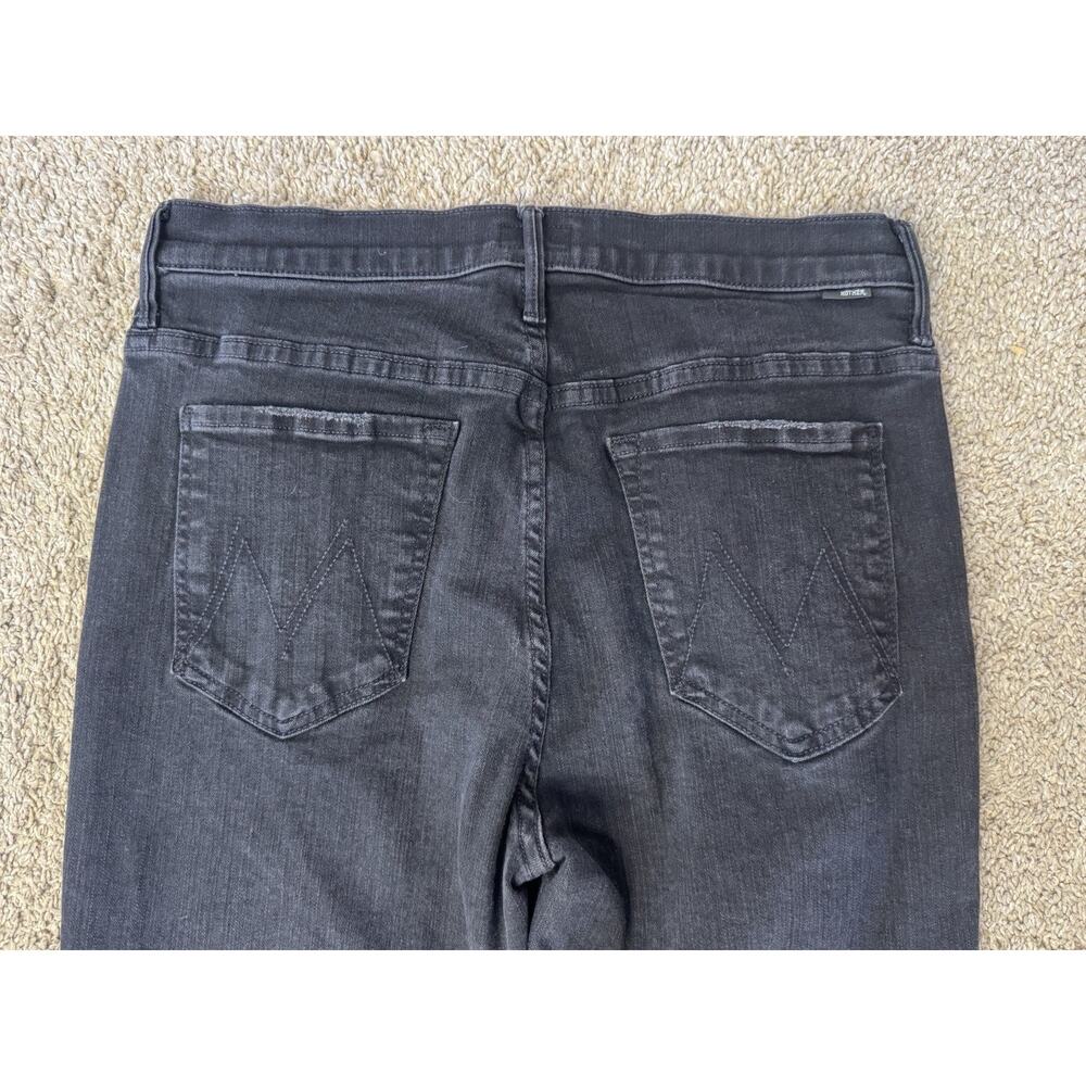 MOTHER Insider Crop Step Fray Jeans Not Guilty Black Wash Size 32 MINT CONDITION - Picture 7 of 8